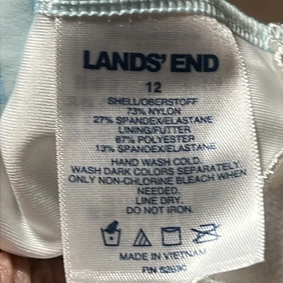 Lands' End Womens Scoop Neck Soft Cup Tugless One Piece Size 12 - Picture 4 of 5